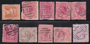 VICTORIA AUSTRALIA QV 10 various numeral cancels...........................D6150