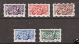 Monaco Sc 328-32 MLH. 1955 Knight in Armor, complete set, fresh, VLH, VF