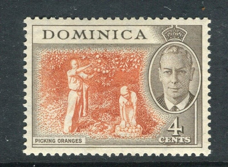 DOMINICA; 1951 early GVI Pictorial issue Mint hinged shade of 4c. value