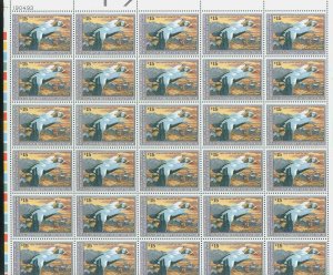 U.S. RW59, 1992 HUNTING PERMIT STAMP, FULL SHEET OF 30. MINT, NEVER HINGED. VF.