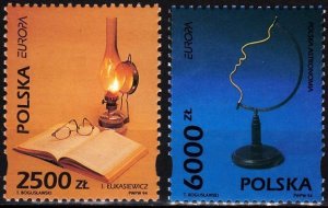 POLAND 1994 EUROPA: Inventions. Oil Lamp, Copernicus Globus. Complete set, MNH