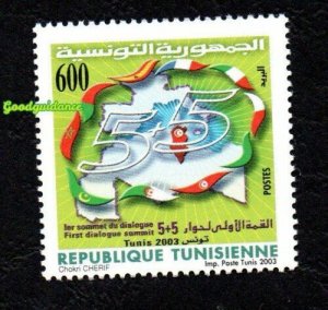 2003- Tunisia- First Dialogue Summit 5+5 Tunis 2003- Flags-Complete set 1v.MNH** 