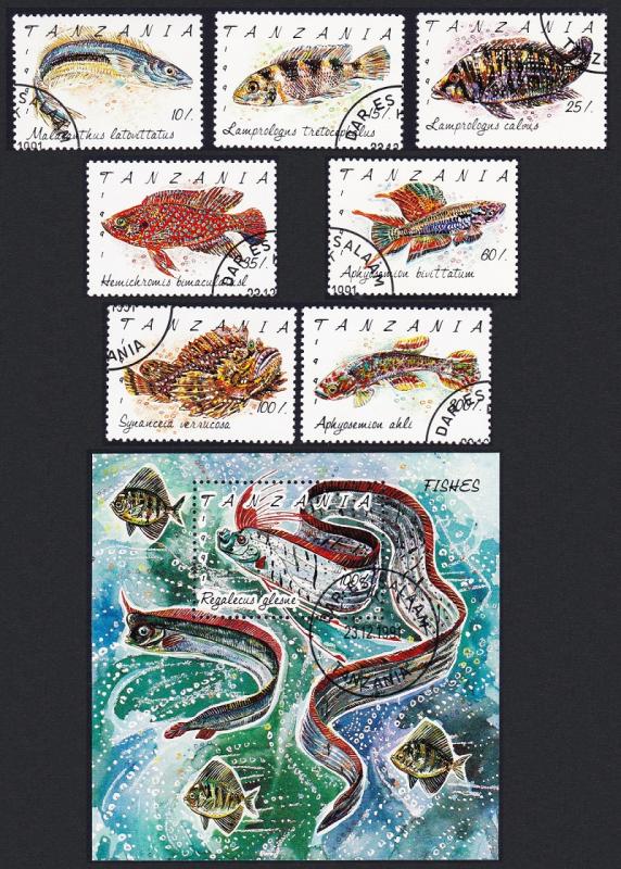 Tanzania Fish 7v+MS CTO SG#1136-MS1143 SC#816-823