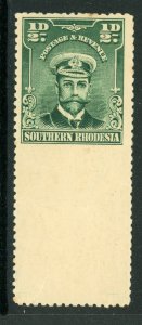 Southern Rhodesia 1924 British KGV ½d Green Imperf Scott #1v Mint U561