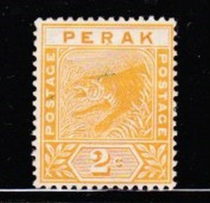 Album Treasures Malaya - Perak Scott # 44  2c Tiger Mint Hinged