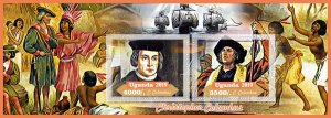 Stamps. Ships,  Christopher Columbus 2019 year 1+1 sheets perforated