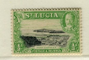 ST. LUCIA; 1930s early GV Pictorial issue fine Mint hinged 1/2d. value