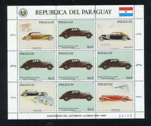 Paraguay 2176 Maybach Zeppelin Car Stamp Sheet MNH 1986