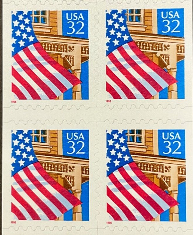 2921a Flag over Porch Booklet Pane of 10 MNH 32 c FV $3.20   1995