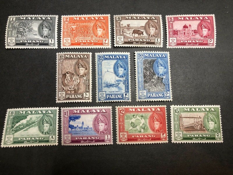 Malaya -- Pahang Scott 72-82 Mint OG CV $42.25