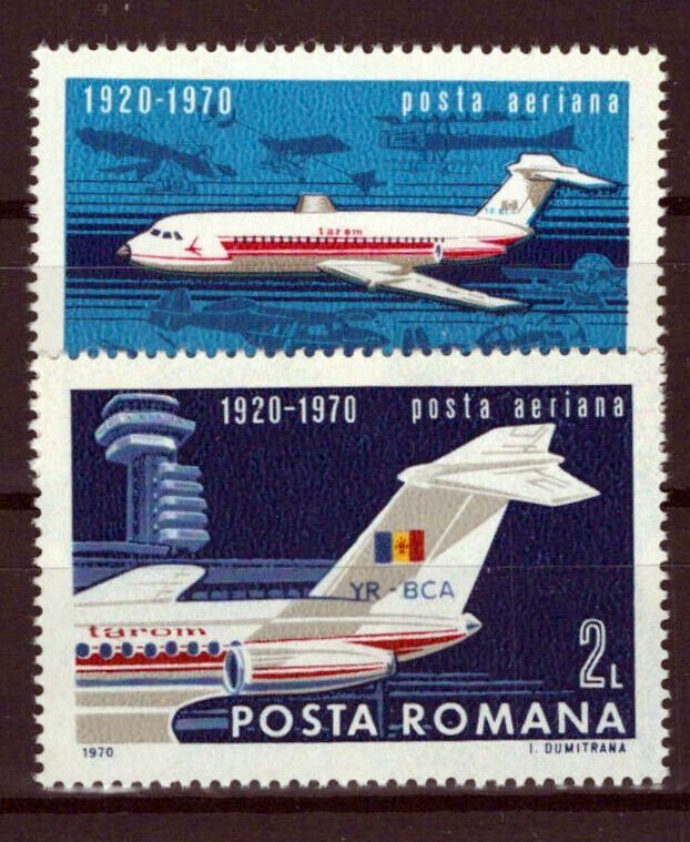 Romania C177-C178 MNH Air Post Aviation Planes Transportation ZAYIX 0624S0372