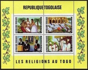 Togo C161a,MNH.Mi Bl.57. Religions,1971.Lome Mosque,Protestant service,Catholics