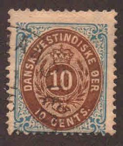 Danish West Indies Scott # 10c Used Hinged