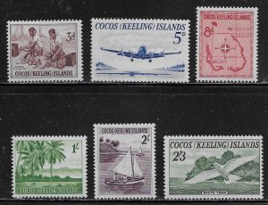 Cocos Islands Scott #'s 1 - 6 MNH