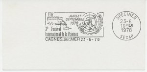 Specimen postmark card France 1978 International Festival of painting - UN - Uni