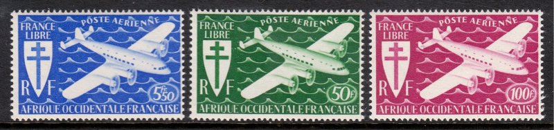 French West Africa - Scott #C1-C3 - MNH - SCV $9.50