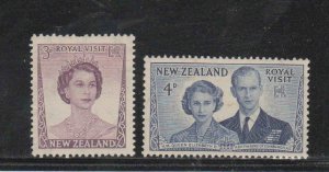 NEW ZEALAND #286-287  1954  QEII  ROYAL VISIT    MINT  VF NH  O.G  aa