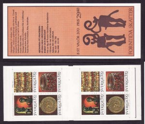 Sweden-Sc#2148a-complete booklet-unused NH-Ancient Artifacts-1995-