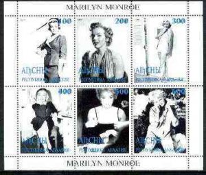 ABKHAZIA - 1999 - Marilyn Monroe - Perf 6v B&W Sheet - M. N.H. - Private Issue