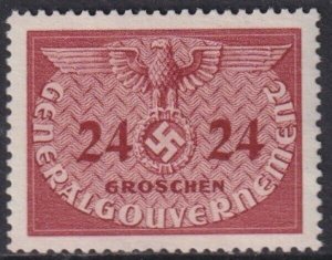 POLAND (GERMAN OCCUPATION) Sc #NO6 MNH SINGLE VAL PART SET  -  24g HENNA BROWN