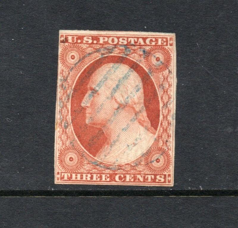 #10 - 3 cent stamp of 1851 - RARE FIRST PLATE #1 early - cv$210 -   45R1e