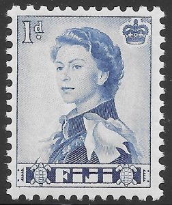 Fiji Scott 164 MNH 1d dark blue Queen Elizabeth II issue of 1962, QEII, Turtles