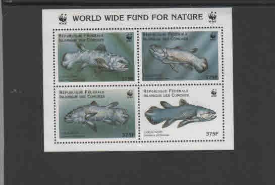 COMORO ISLANDS #833E  1998  WWF     MINT VF NH  O.G  SHEET 4 PERF.  a