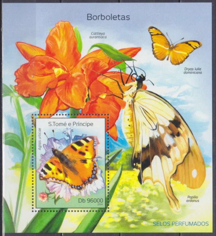 2014 Sao Tome and Principe 5583/B975 Butterflies 10,00 €