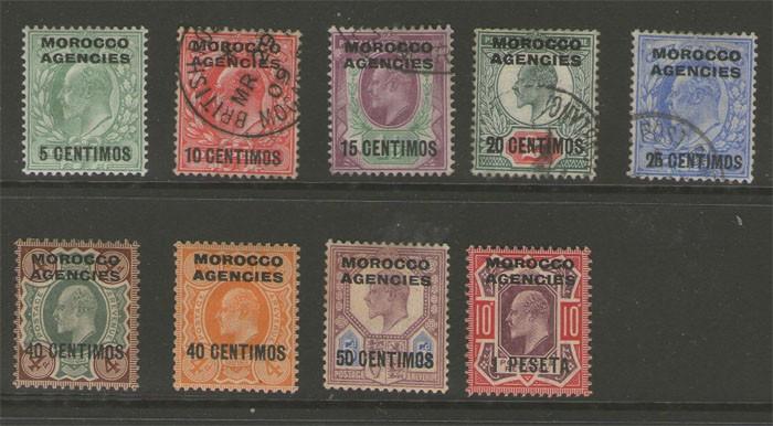 GB Offices in Morocco 1902 KEVII SG 112-120 MH/FU