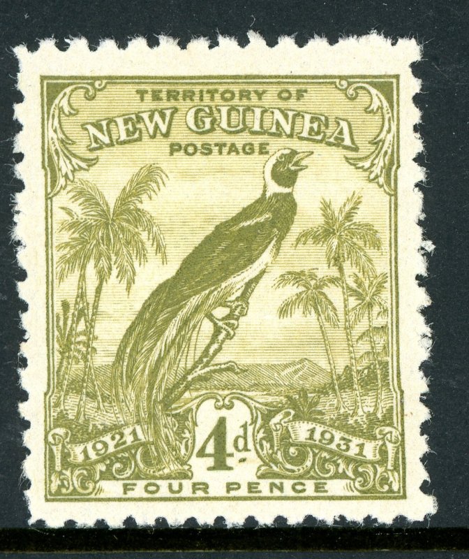 British Colonies 1921 New Guinea 4p Olive Green Sc #22 Mint S597