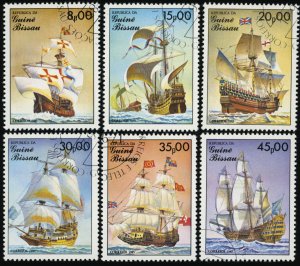 GUINEA-BISSAU Sc 663-668 VF/USED - 1985 - Great Sailing Ships-Short set