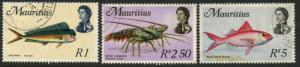 MAURITIUS Sc#353-355 1969 QEII Marine Life High Values Fine Used