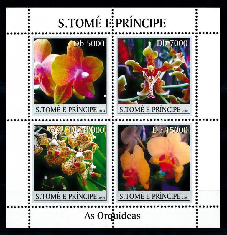 [96709] Sao Tome & Principe 2004 Flora Flowers Blumen Orchids Sheet MNH