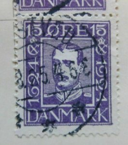 A6P22#64 Denmark 1924 Anniv Danish Postal Service 15o Used-