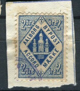 NORWAY; AALBORG 1880s- early classic By Post Local Imperf issue used value