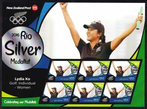 New Zealand 2016 Olympic Games Winner - Lydia Ko Mint MNH Miniature Sheet