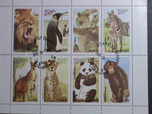 ​OMAN-1973 WORLD  LOVELY WILD ANIMALS CTO SHEET- VF WITH FIRST DAY CANCEL