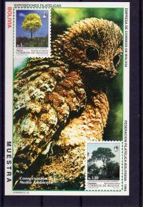 Bolivia 1994  Birds/Trees/Ecologie S/S ovptSpecimen Mi.#213  MNH VF