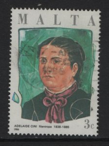 Malta   #683  used  1986 philantropists 3c