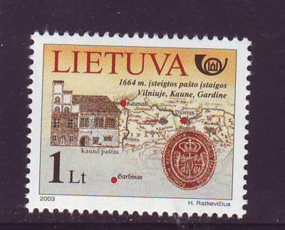 Lithuania Sc753 20003 Kaunus Grodno Post Route stamp NH