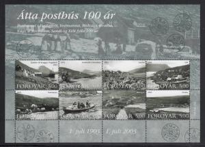 Faroe Islands 2003 MNH Sc #435 Sheet of 8 Community Post Offices 100 Years Old