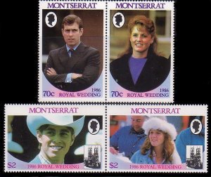 Montserrat MNH 615-6 Pairs Royal Wedding Prince Andrew & Sarah SCV  1.70