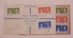 SEYCHELLES 1937 SET REGISTERED JUNE 11,JUNE 23 BOTH REGISTERED