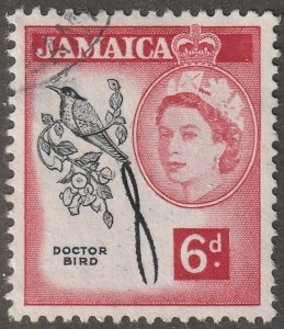 Jamica, stamp, Scott#166,  used, hinged,  Doctor Bird, #QJ-166