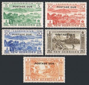 New Hebrides Br J16-J20, hinged. Michel P36-P40. Due 1957. Port Vila, Landscapes