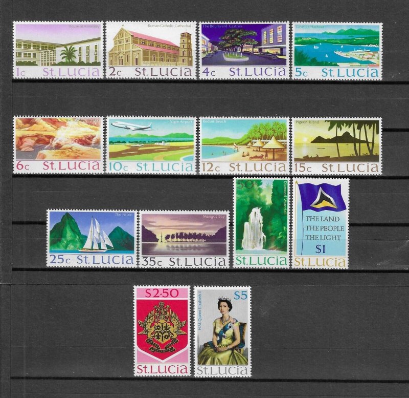 ST LUCIA 1970/73 SG 276/289a MNH