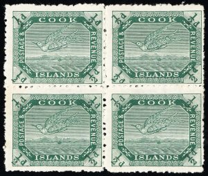 Cook Islands Stamps # 39 MLH VF Block Of 4 Scott Value $32.00