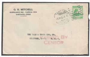 Santiago, Chile to Stamford, CT 1942 Passed by Censor New Orleans h/s (C5196)