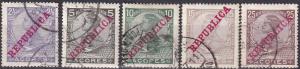 Azores #126-9, 131  F-VF Used  CV $2.75 (A19442)