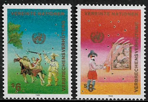 UN, Vienna #106-7 MNH Set - Crime Prevention
